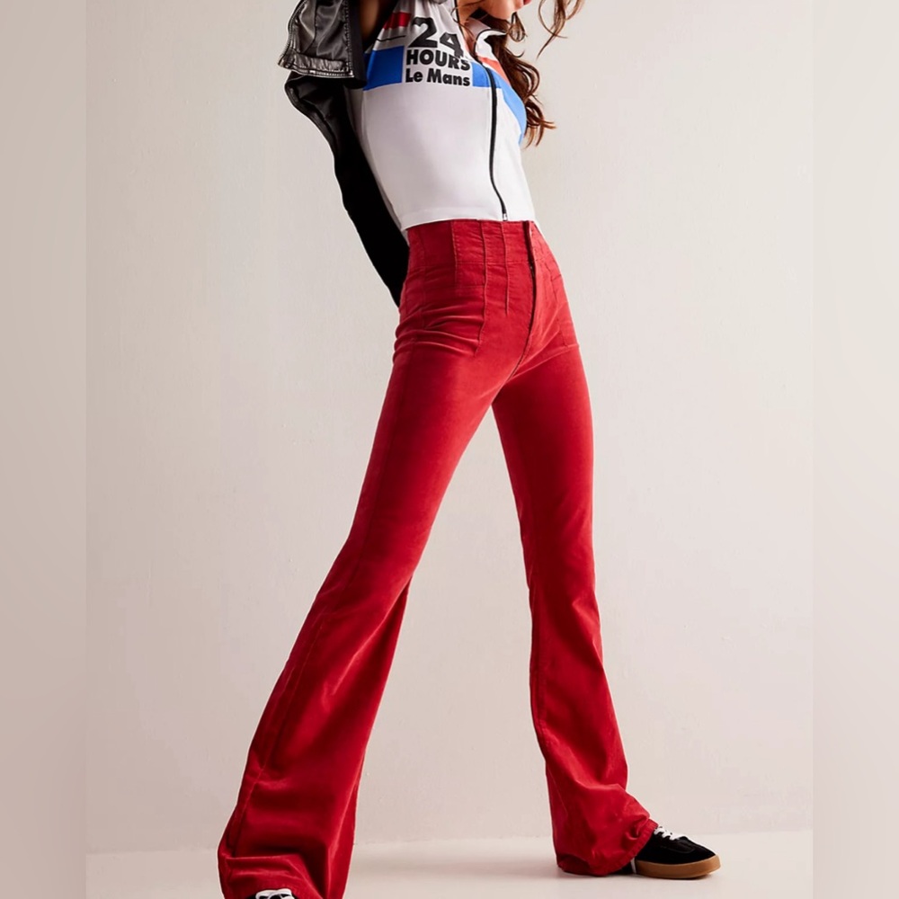 Free People, We The Free, Jayde Cord High Rise Flare Jeans, Size 29